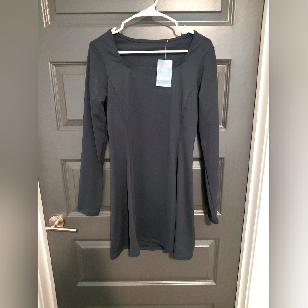 🌟 Navy Blue Long Sleeve Dress Sz M